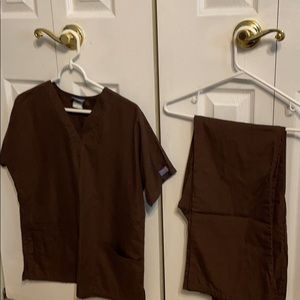 Brown Scrub (top and pants) made by Cherokee